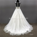 Fashion Style Deep V-Neck Bridal Gown Sexy Princess Beaded See Through Sleeveless wedding dress princess